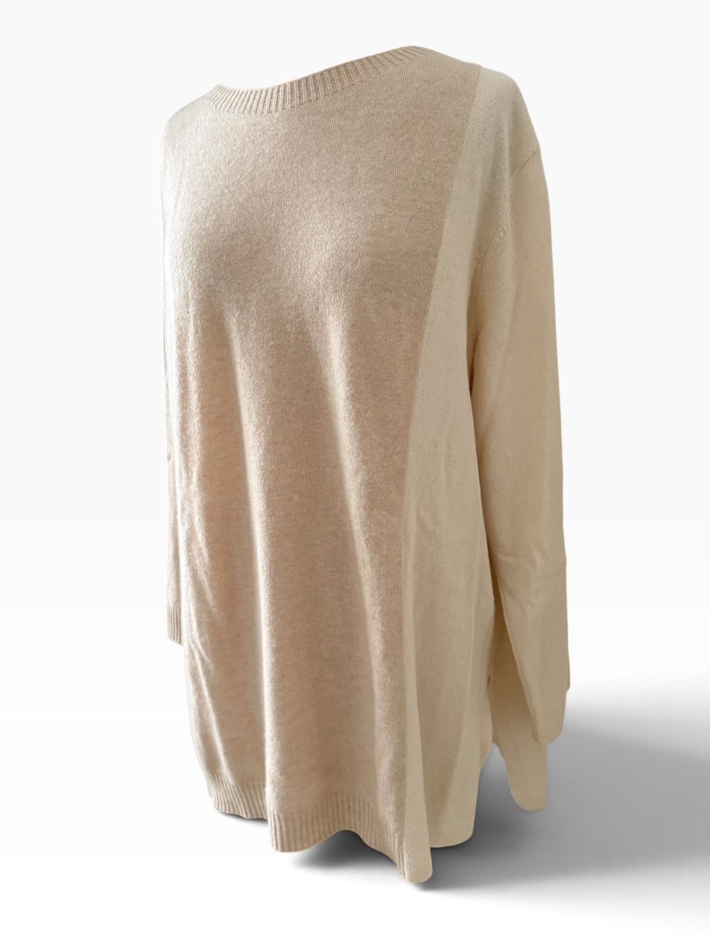 Eileen Fisher Italian Recycled Cashmere Oversized Tunic Sweater L